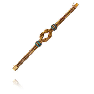 PULSEIRA EM OURO COM GRANADAS