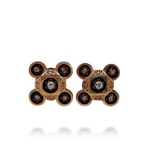 BOTÕES DE PUNHO EM OURO COM DIAMANTES