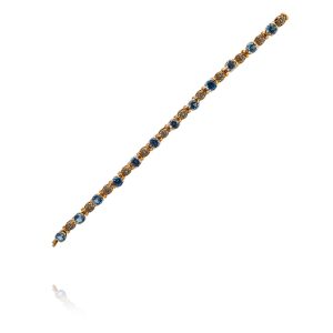 PULSEIRA EM OURO COM DIAMANTES E TOPÁZIOS