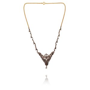 COLAR EM OURO E PRATA COM DIAMANTES
