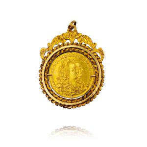 ARO COM PEÇA D. MARIA I E D. PEDRO III EM OURO